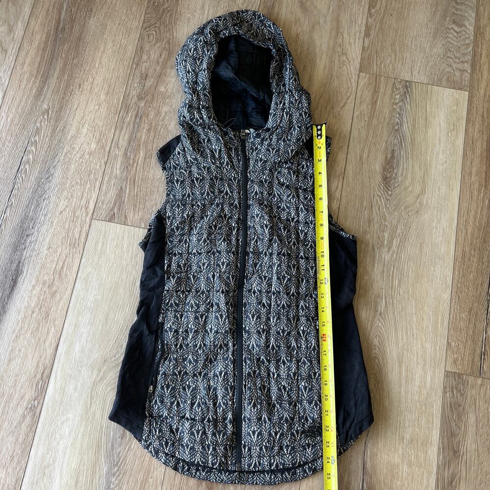 THE NORTH FACE Women's Thermoball Hoodie Vest Size S In Black White - Picture 5 of 9